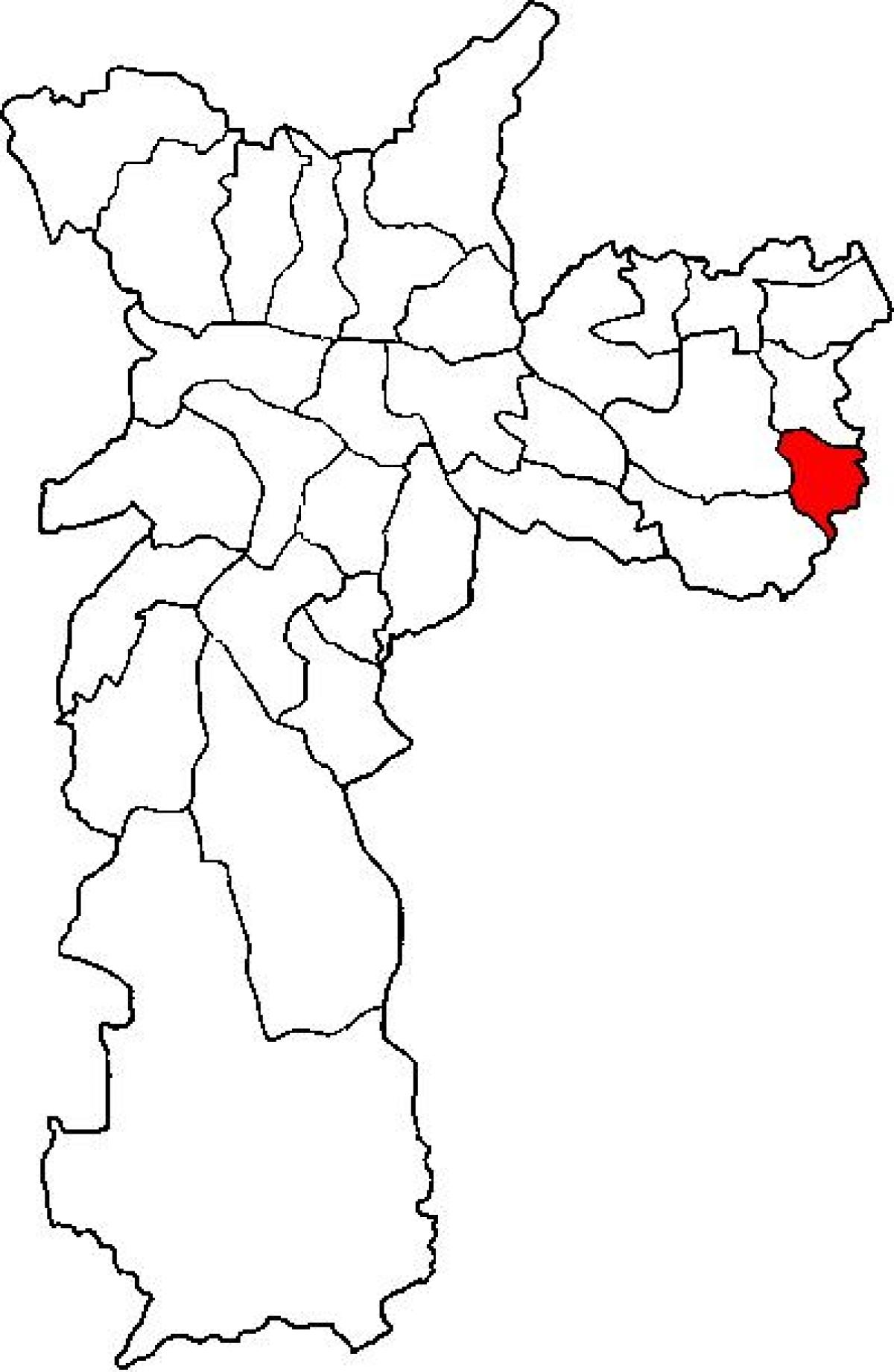 Kort over Cidade Tiradentes-sub-præfekturet São Paulo
