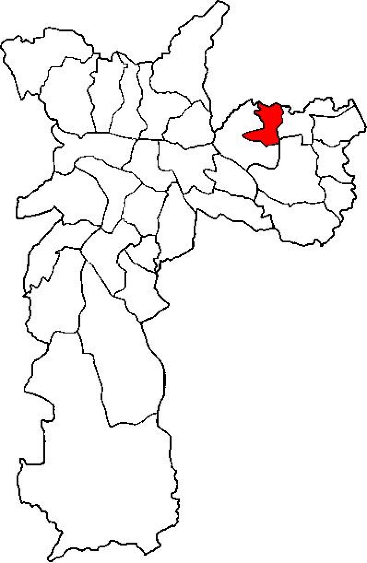 Kort over Ermelino Matarazzo sub-præfekturet São Paulo