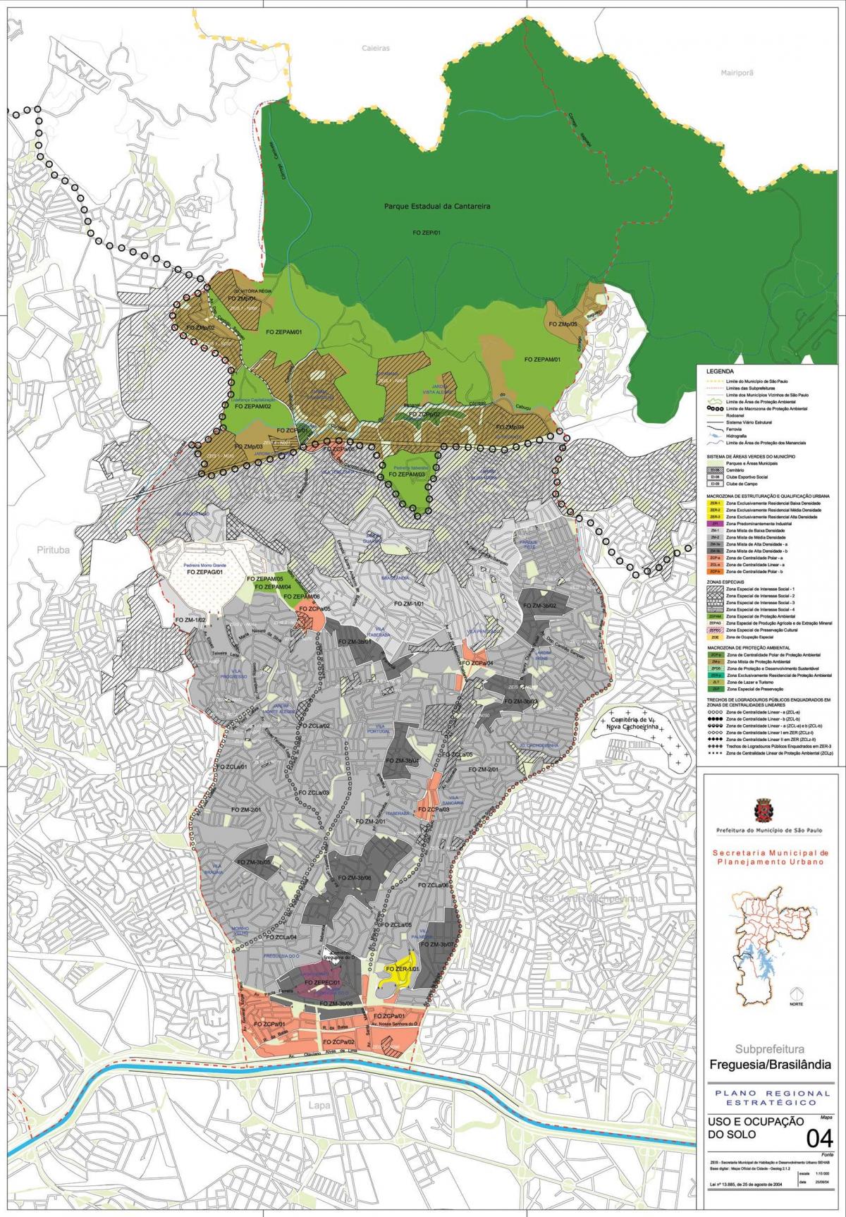 Kort over Freguesia gøre - São Paulo - Besættelse af jord