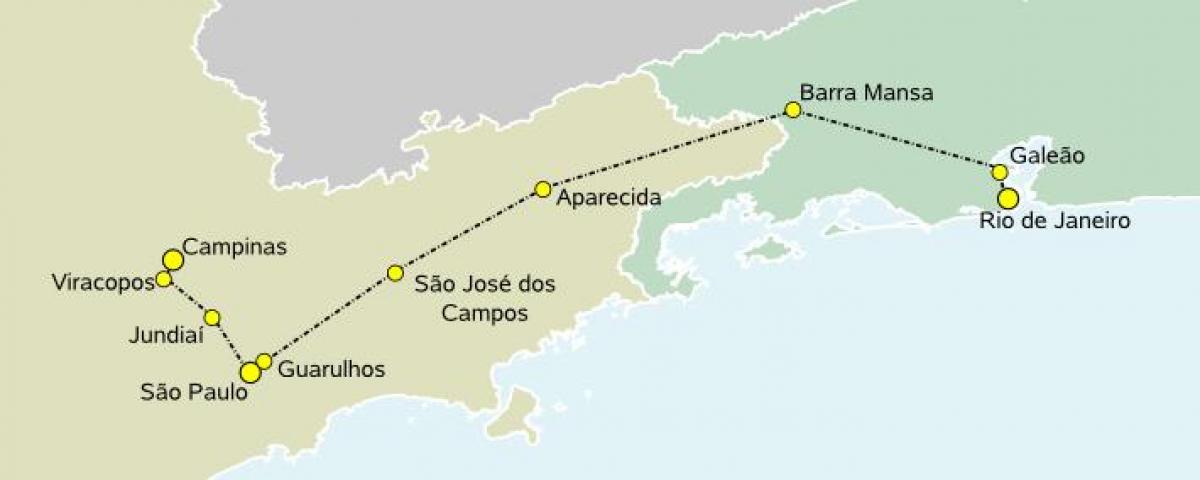 Kort for high-speed tog São Paulo