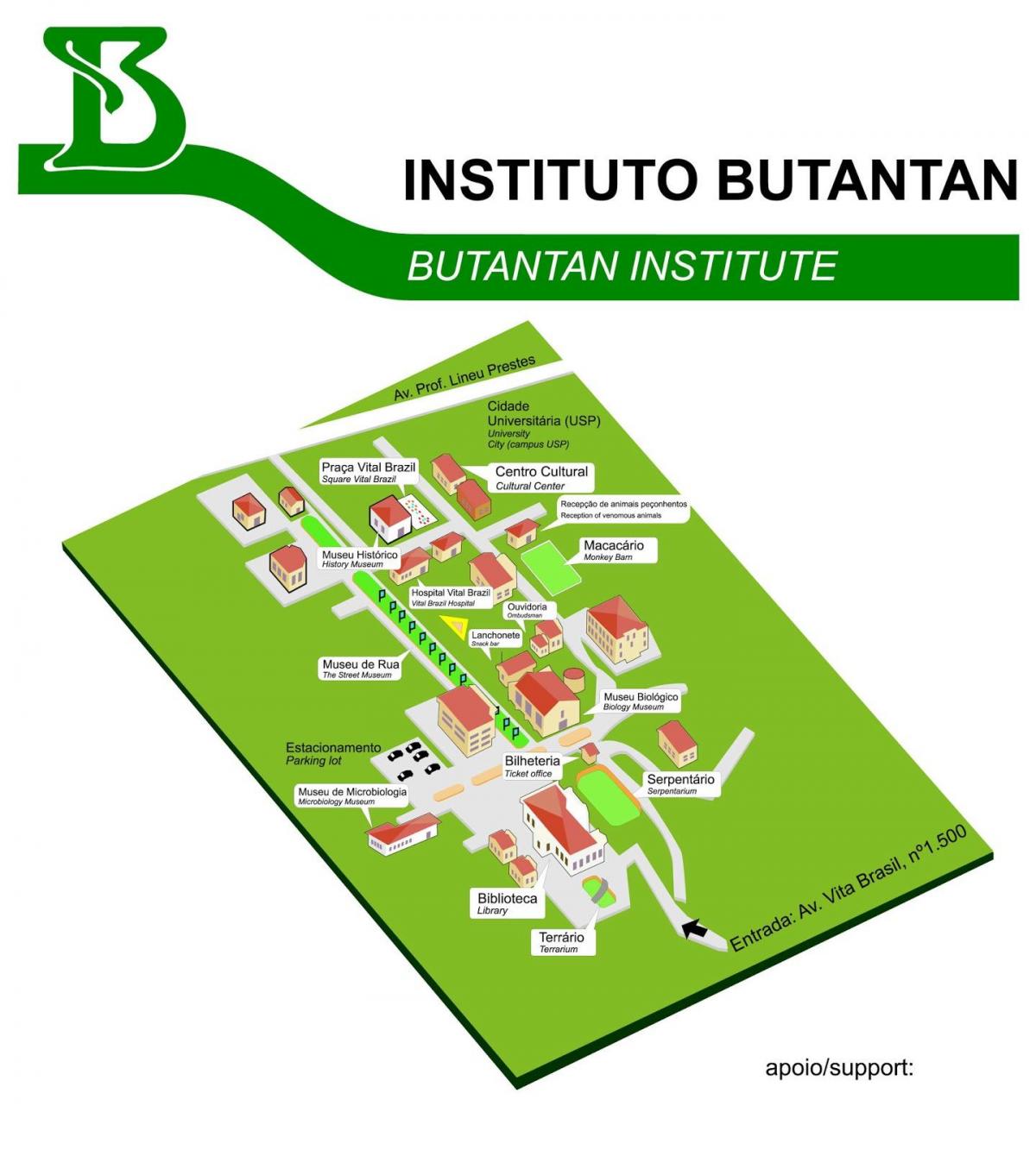 Kort over institute Butantan
