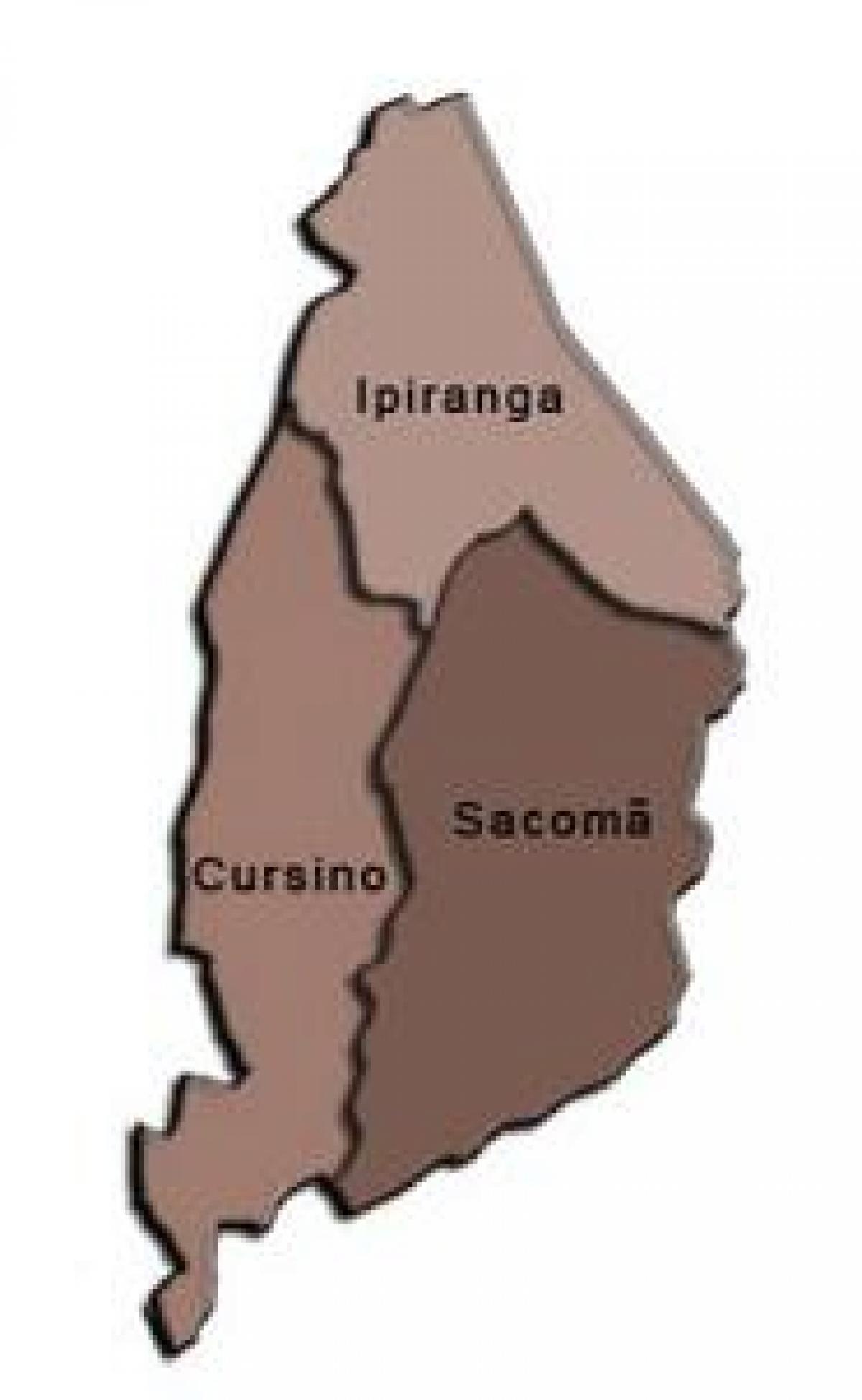 Kort over Ipiranga sub-præfekturet