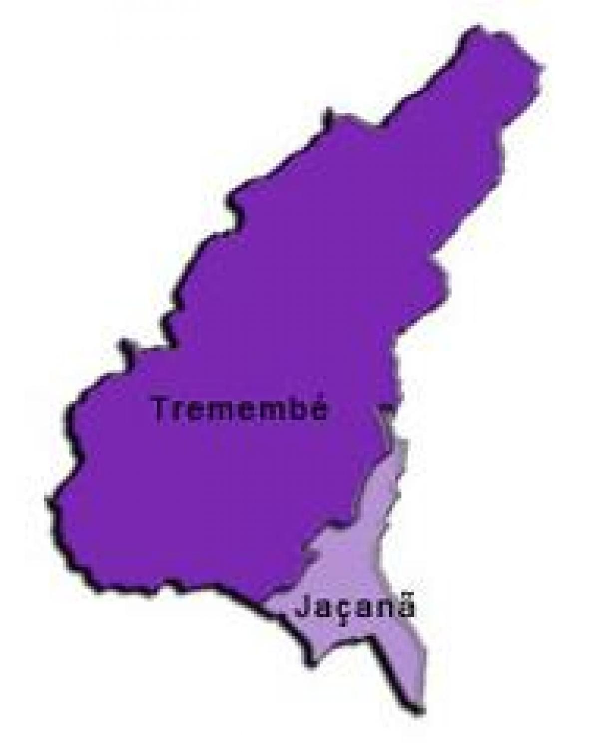 Kort over Jaçanã-Tremembé sub-præfekturet