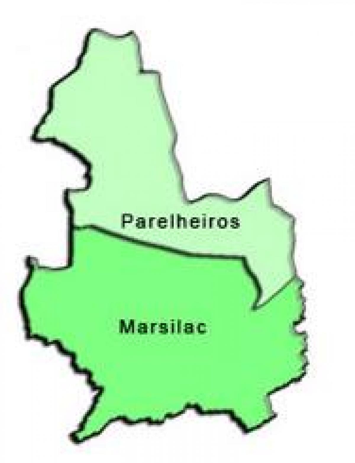 Kort over Parelheiros sub-præfekturet