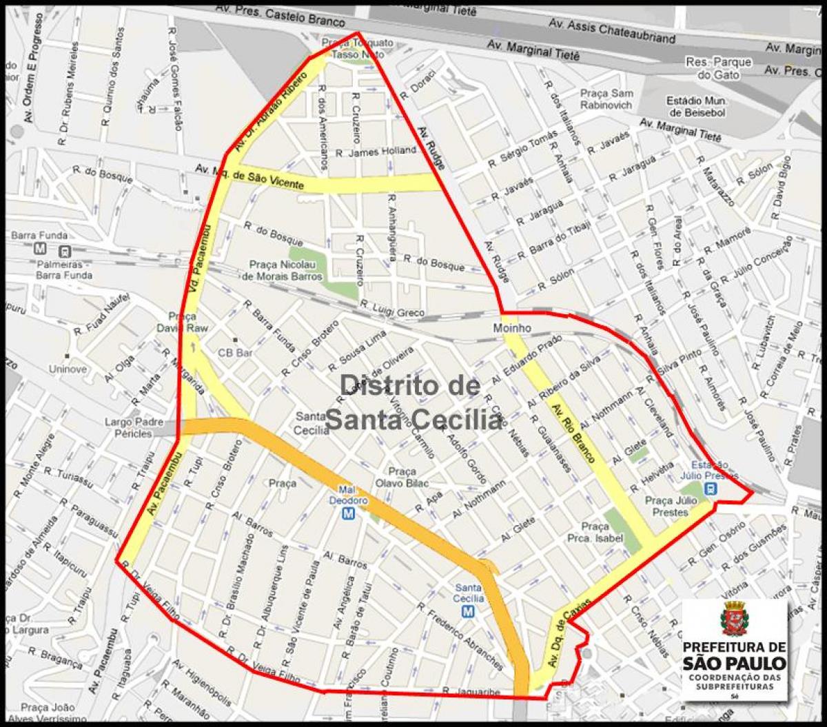 Kort over Santa Cecília São Paulo