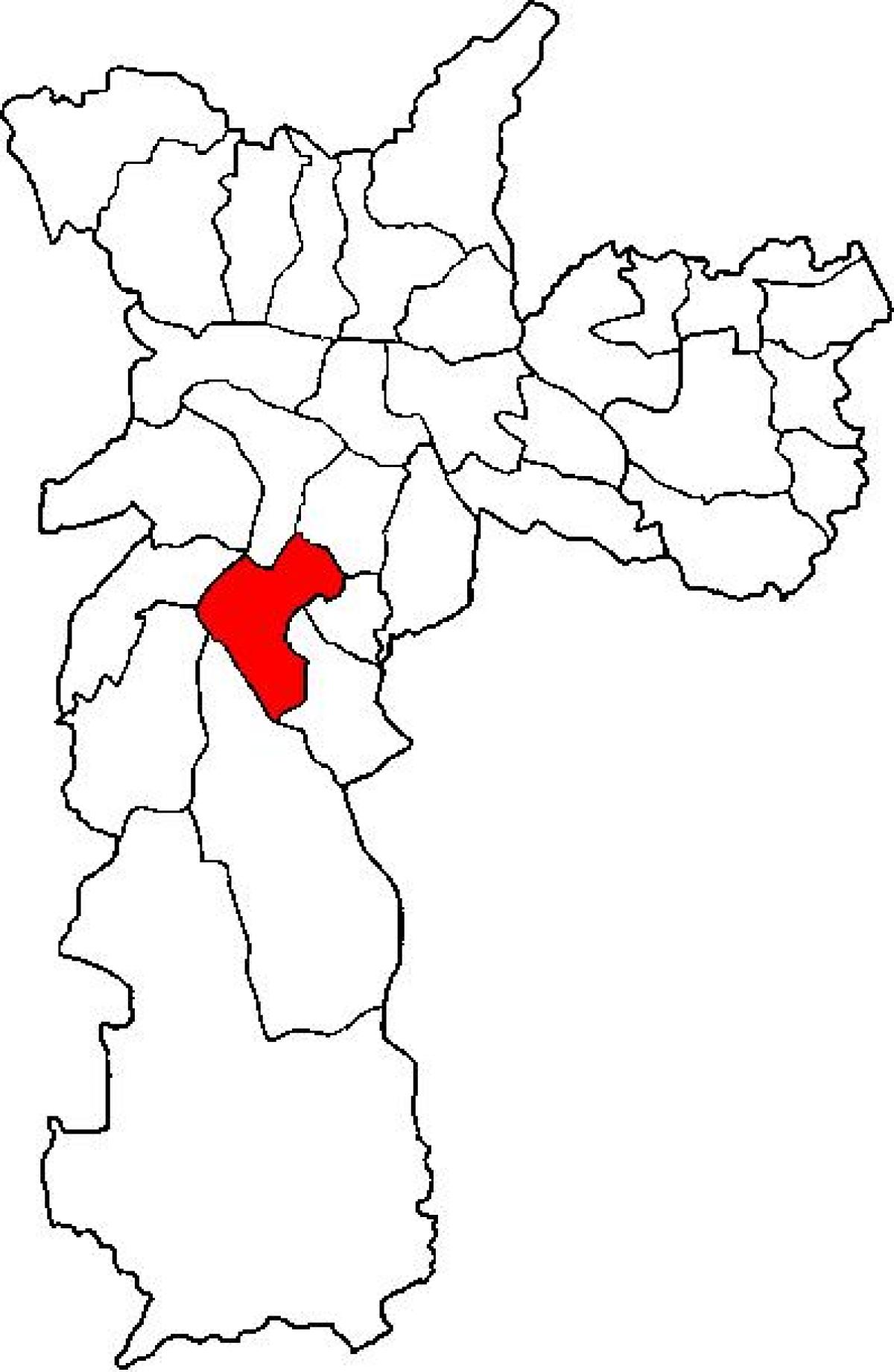 Kort over Santo Amaro sub-præfekturet São Paulo