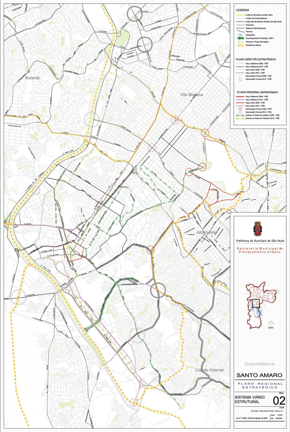 Kort over Santo Amaro São Paulo - Veje