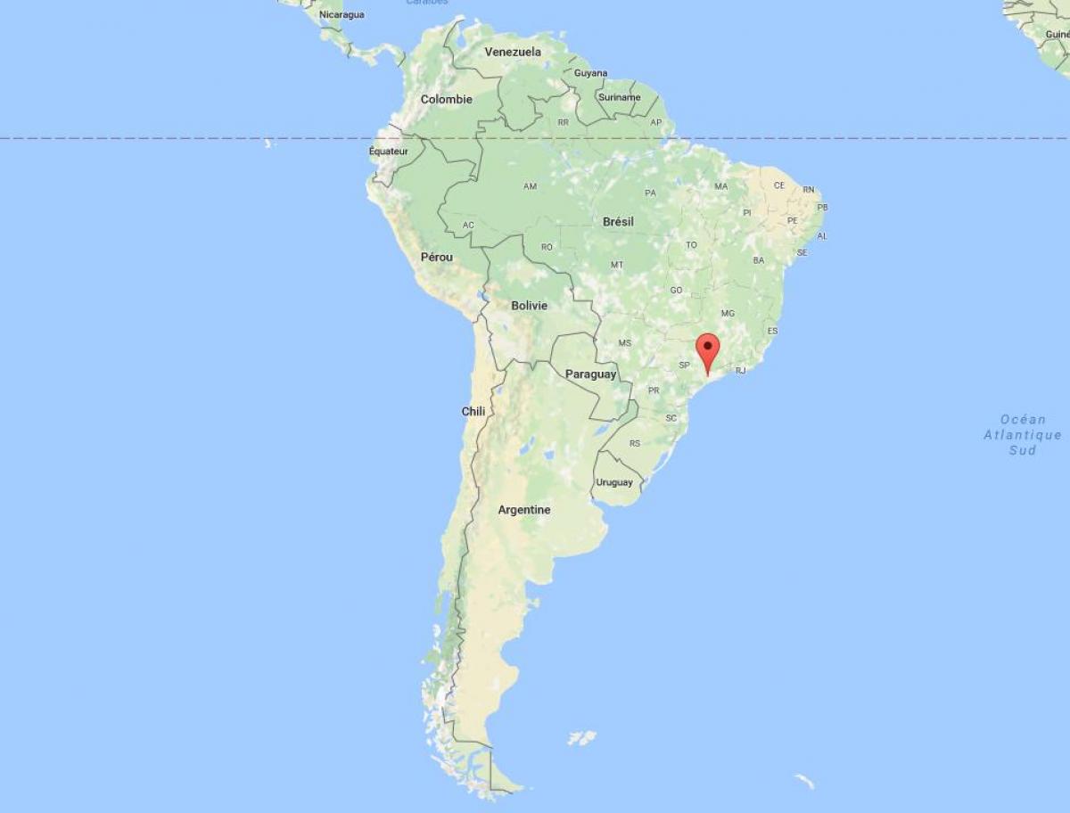 Kort over São Paulo i Sydamerika