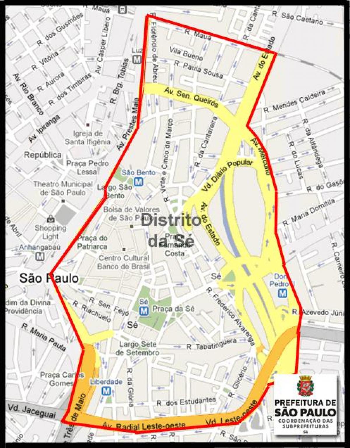 Kort over Sé São Paulo