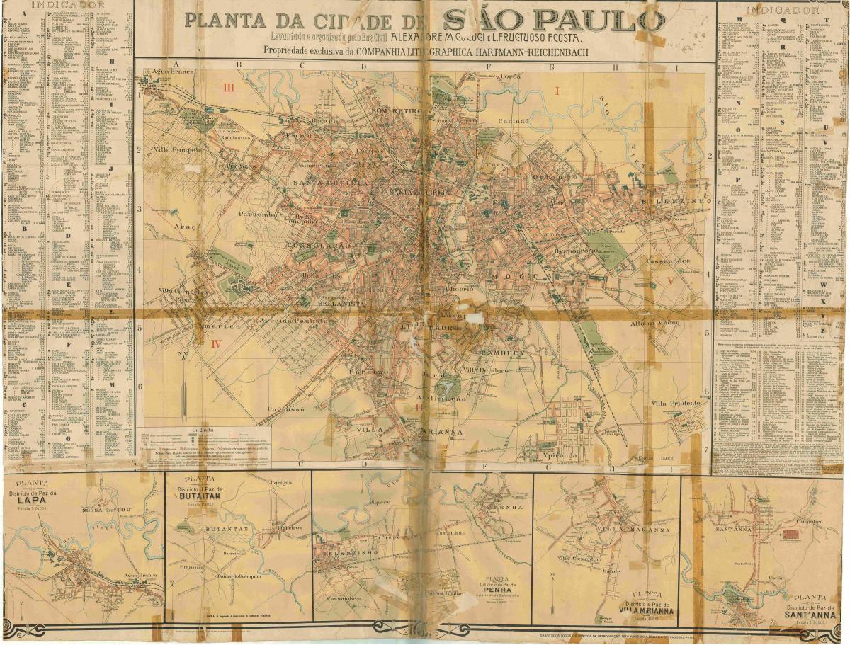 Kort over tidligere São Paulo - 1913