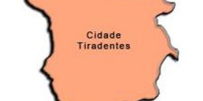 Kort over Cidade Tiradentes-sub-præfekturet