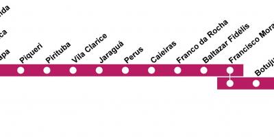 Kort over CPTM São Paulo - Linje 7 - Ruby