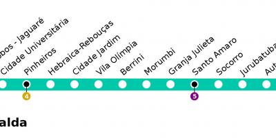Kort over CPTM São Paulo - Linje 9 - Esmeralde