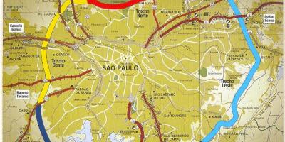 Kortet over São Paulo-ringvejen