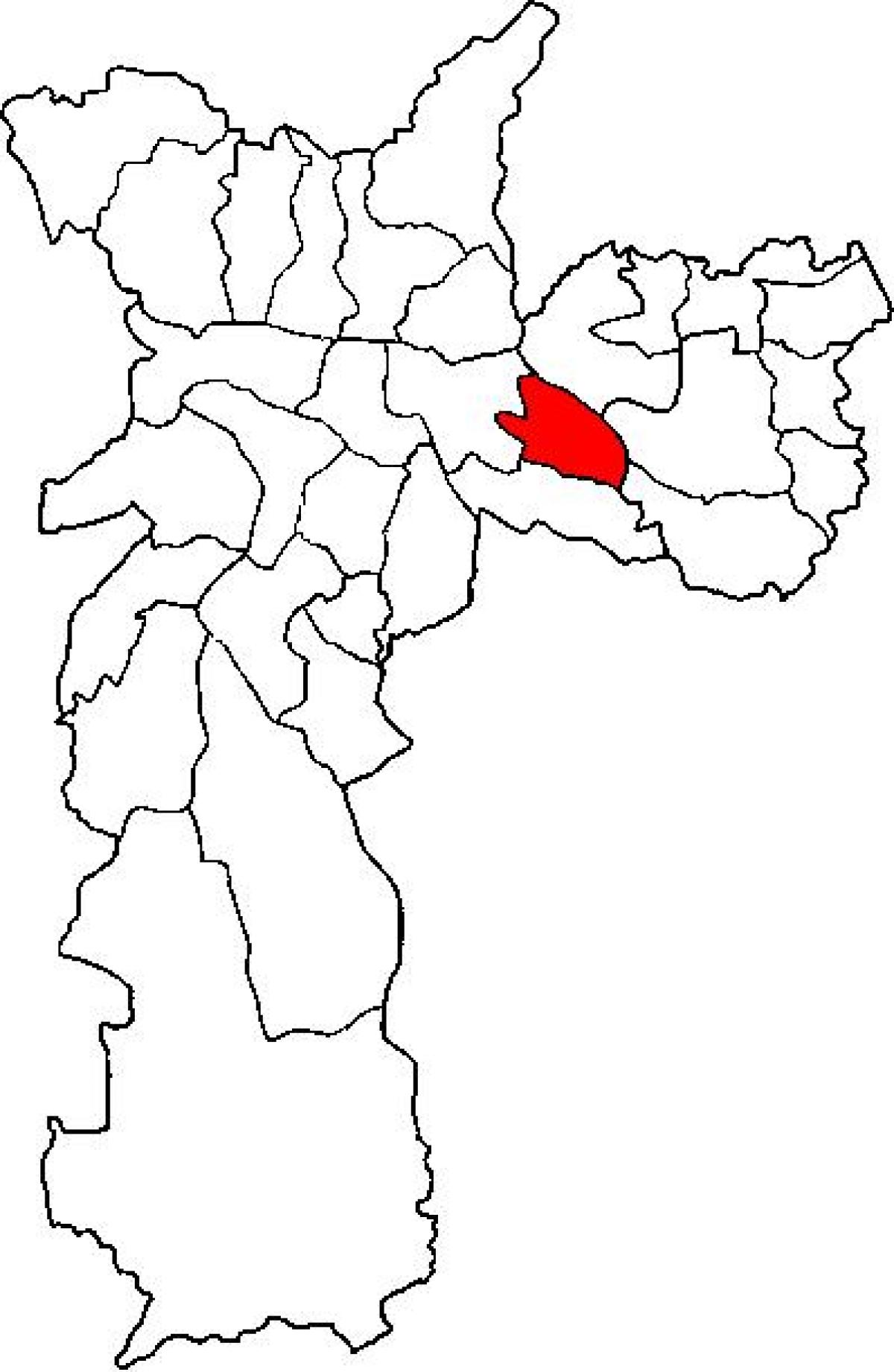 Kort over Aricanduva-Vila Formosa sub-præfekturet São Paulo