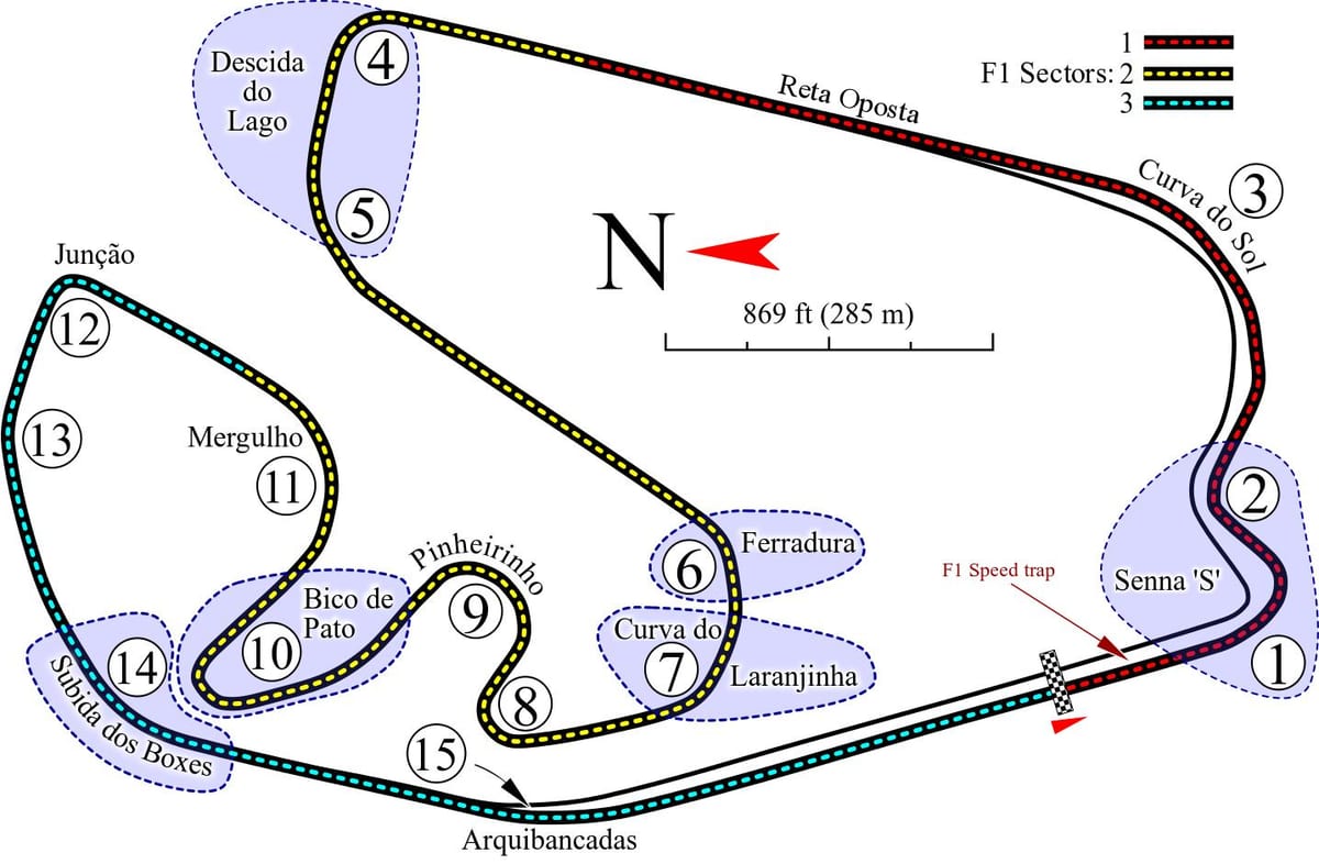 Kort over Autodromo José Carlos Pace i São Paulo