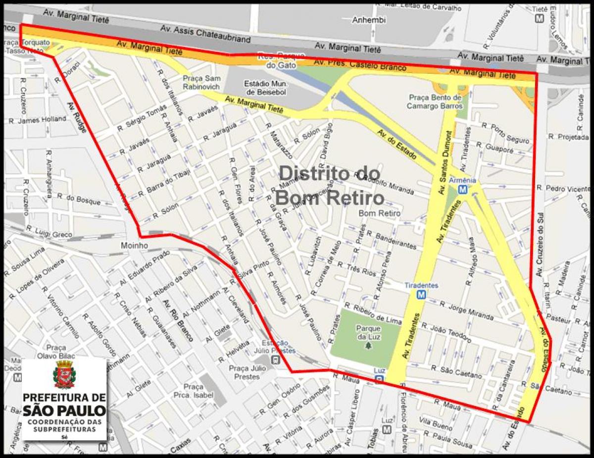 Kort over Bom Retiro São Paulo