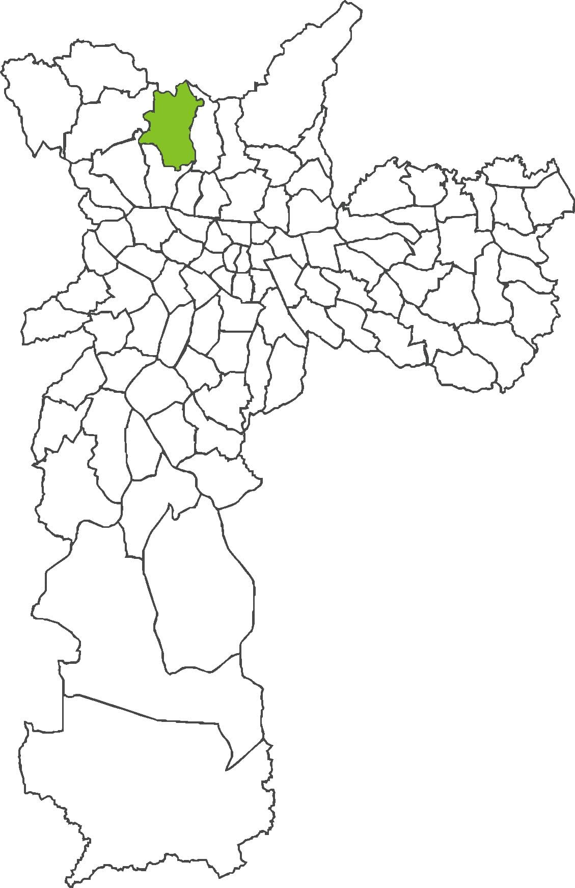 Kort over Brasilândia kvarter