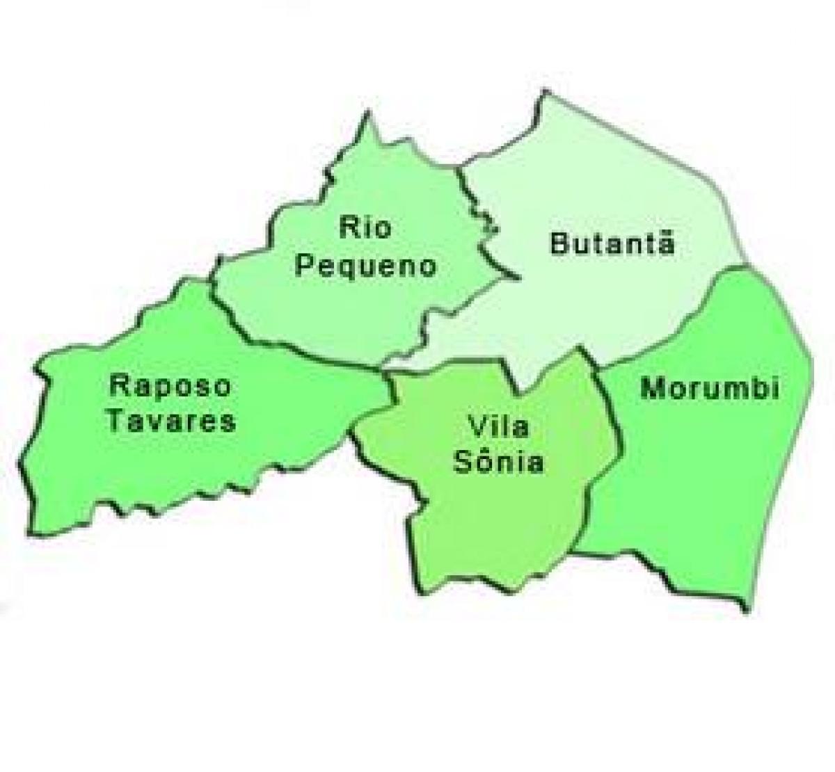 Kort over Butantã sub-præfekturet