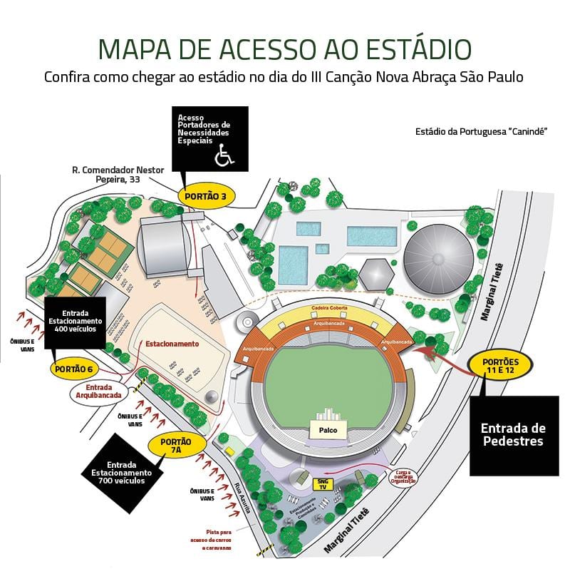 Kort over Canindé stadion
