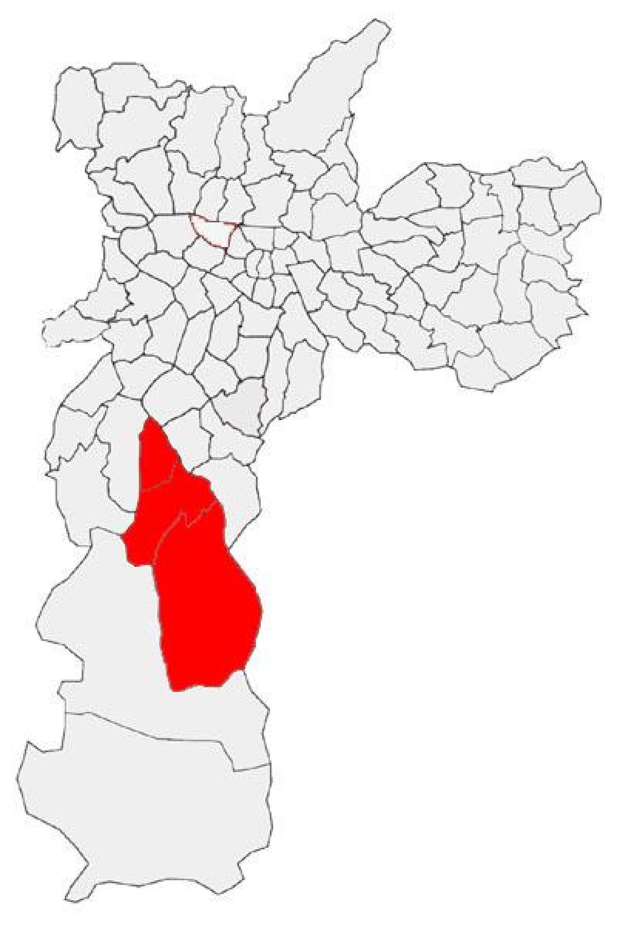 Kort over Capela do Socorro sub-præfekturet São Paulo
