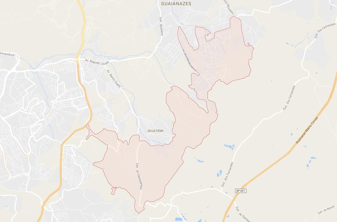 Kort over Cidade Tiradentes-São Paulo