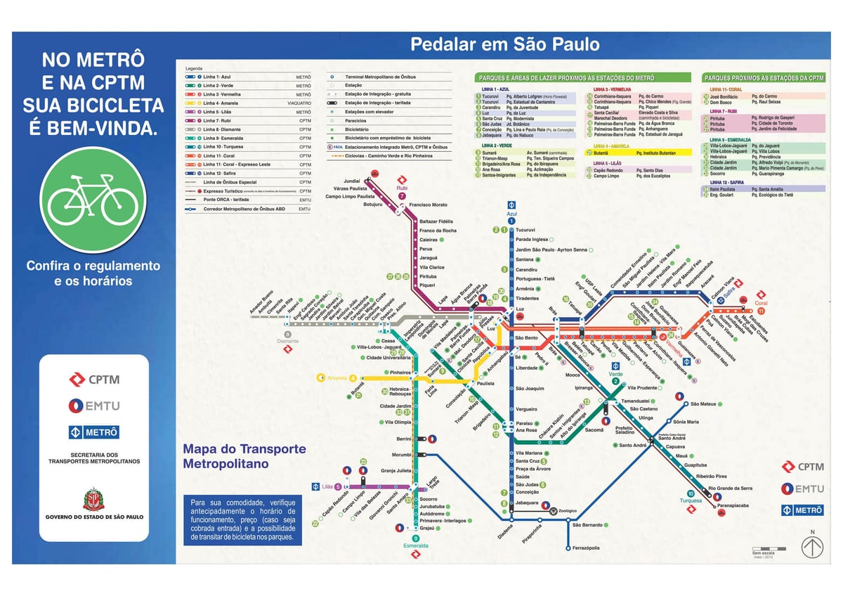 Kort over cykling guide São Paulo