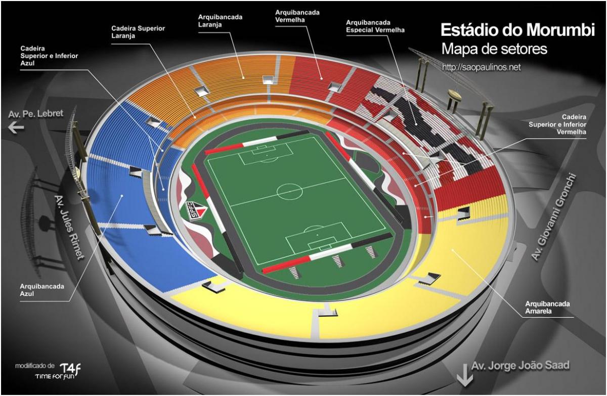 Kort over Cícero-Pompeu-de-Toledo São Paulo stadion