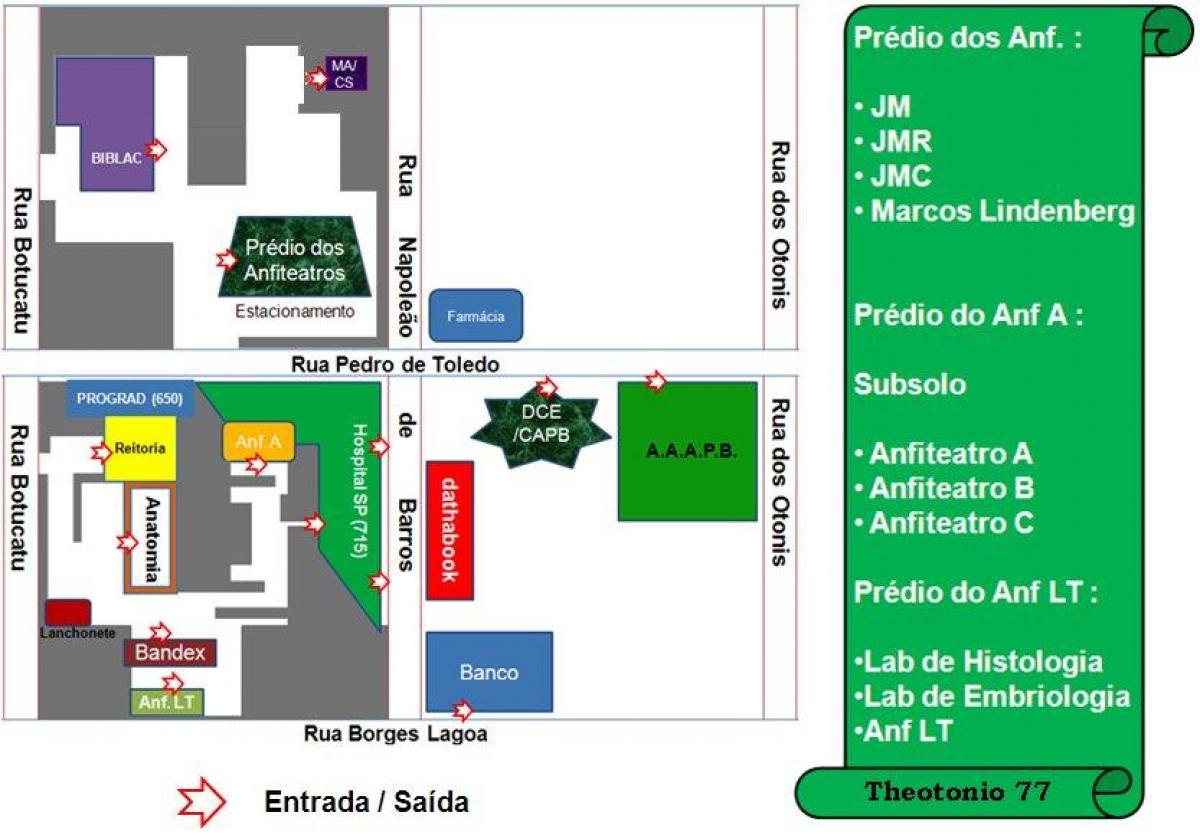 Kort over federal university of São Paulo - UNIFESP