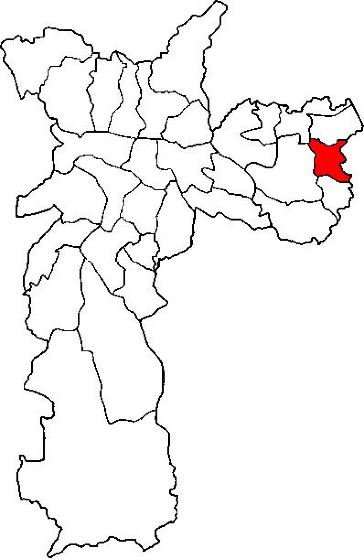 Kort over Guaianases sub-præfekturet São Paulo