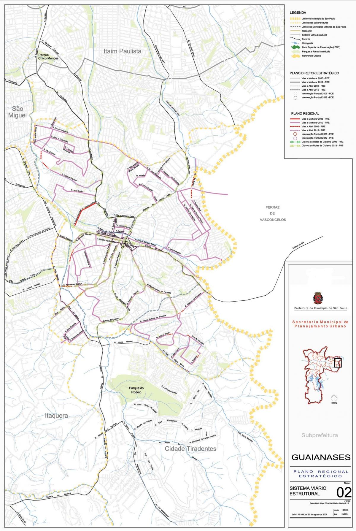 Kort over Guaianases São Paulo - Veje