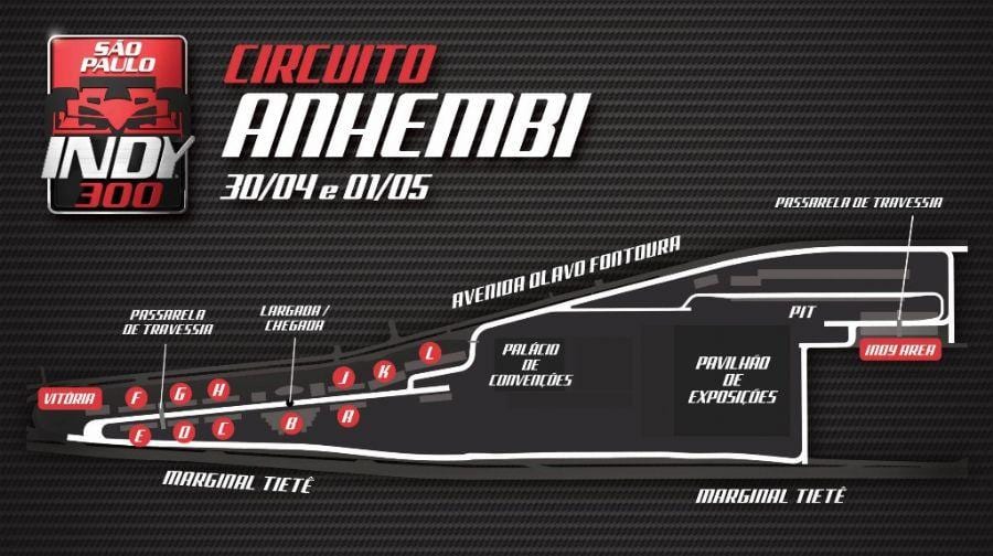 Kort over Indy 300 São Paulo