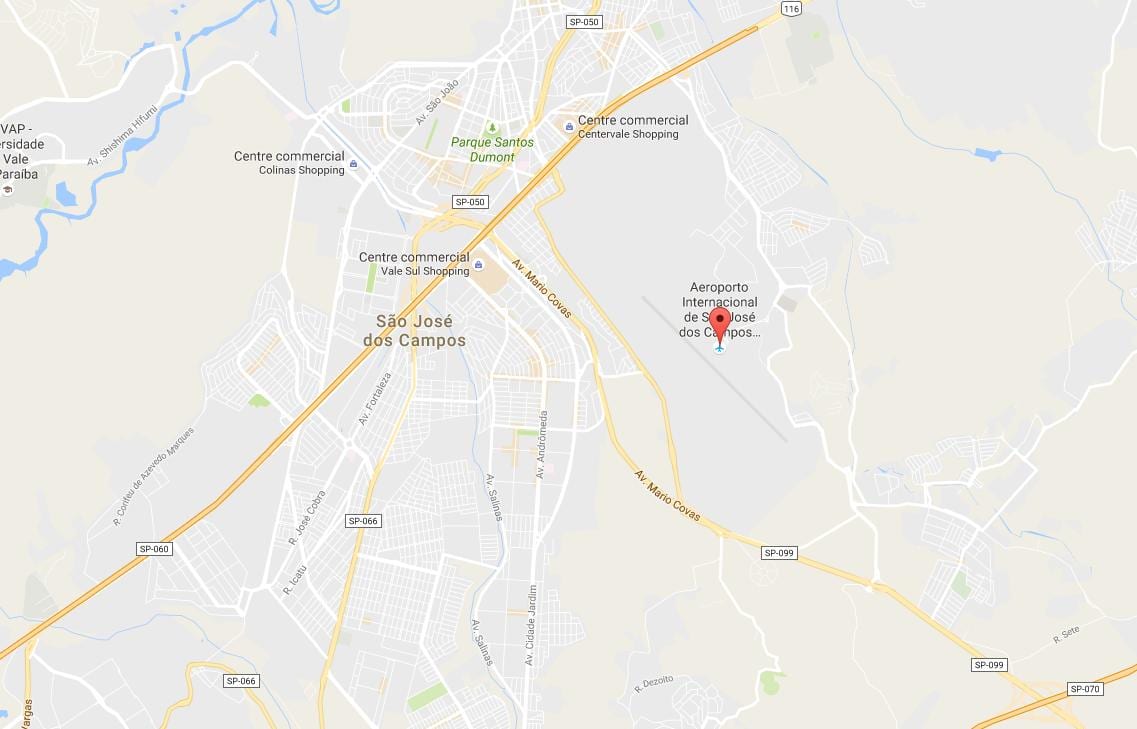 Kort over internationale lufthavn São José dos Campos