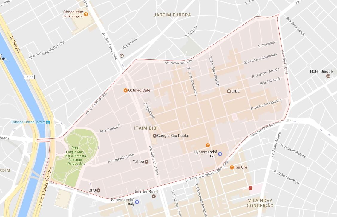 Kortet over São Paulo-Itaim Bibi