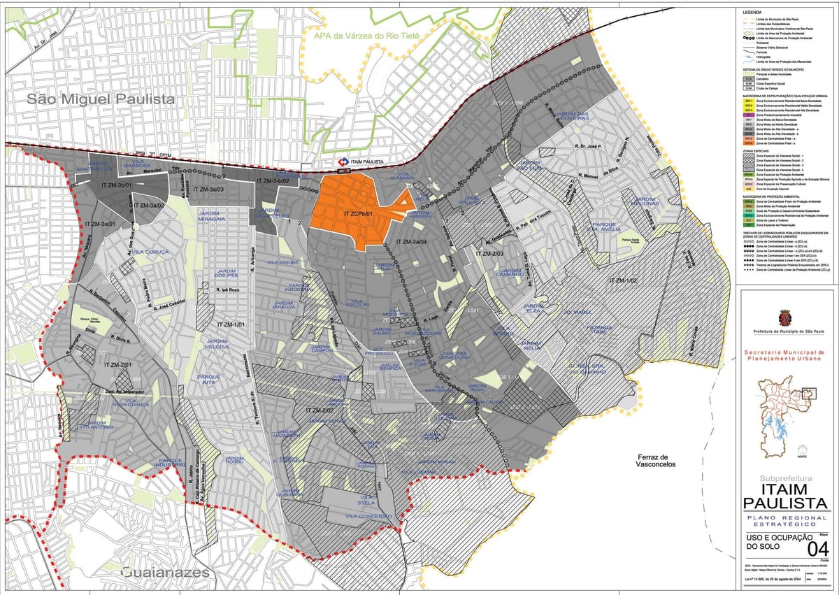 Kort over Itaim Paulista - Vila Curuçá São Paulo - Besættelse af jord