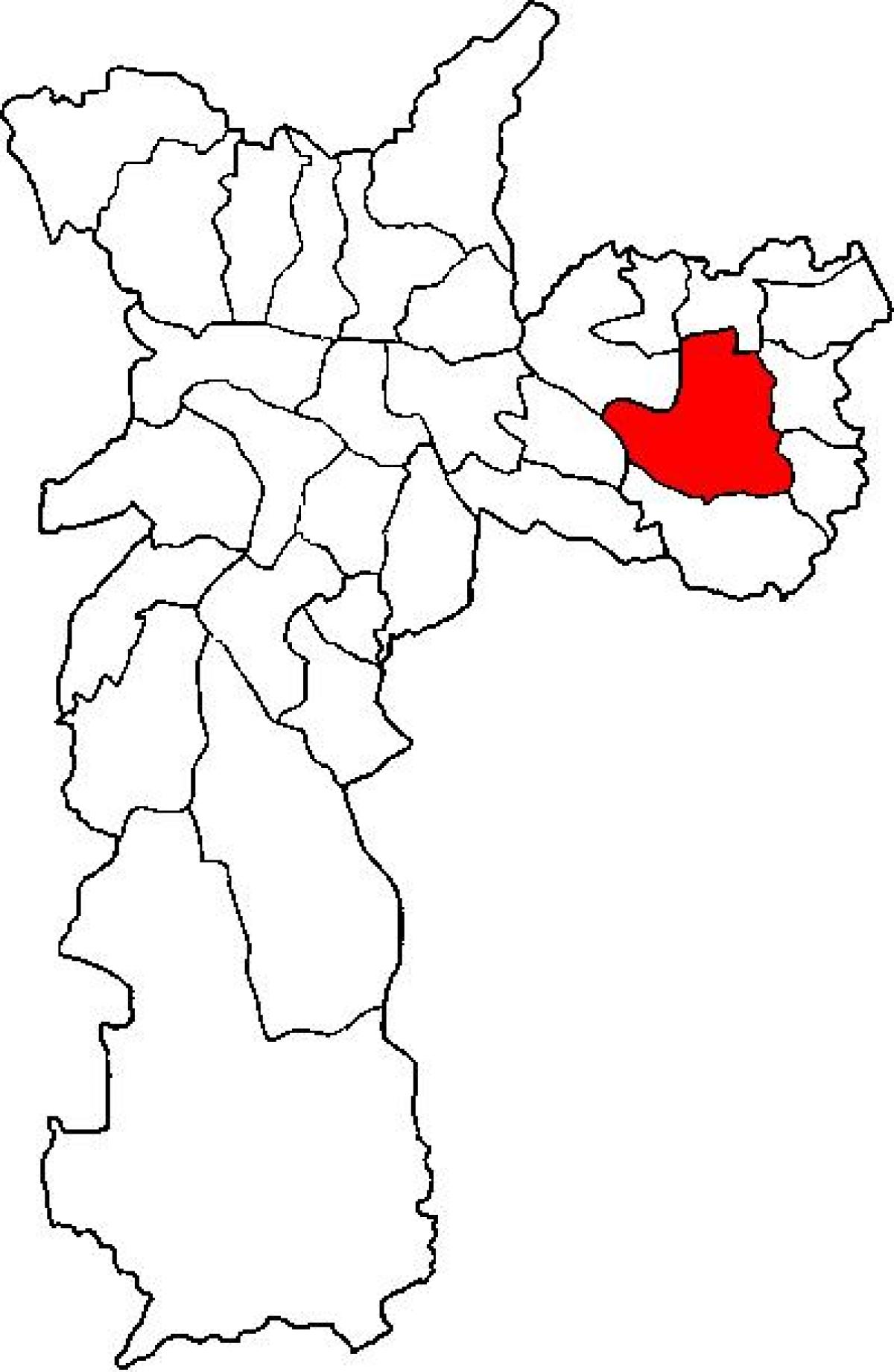 Kort over Itaquera sub-præfekturet São Paulo