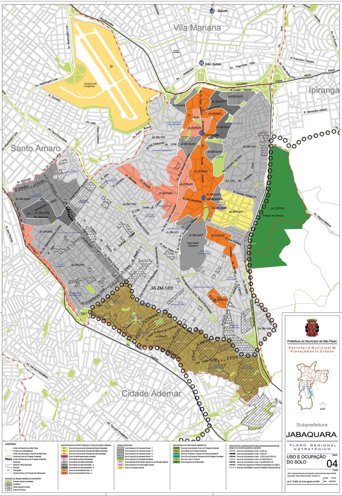 Kort over Jabaquara São Paulo - Besættelse af jord