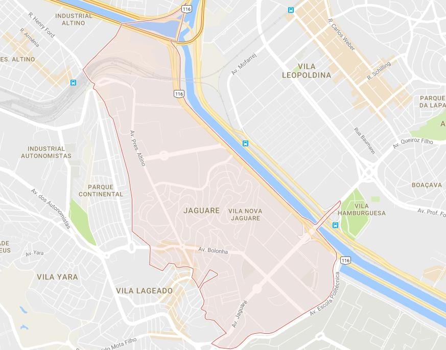 Kort over Jaguaré São Paulo