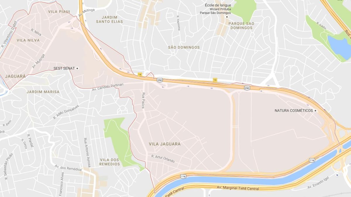 Kort over Jaguara São Paulo