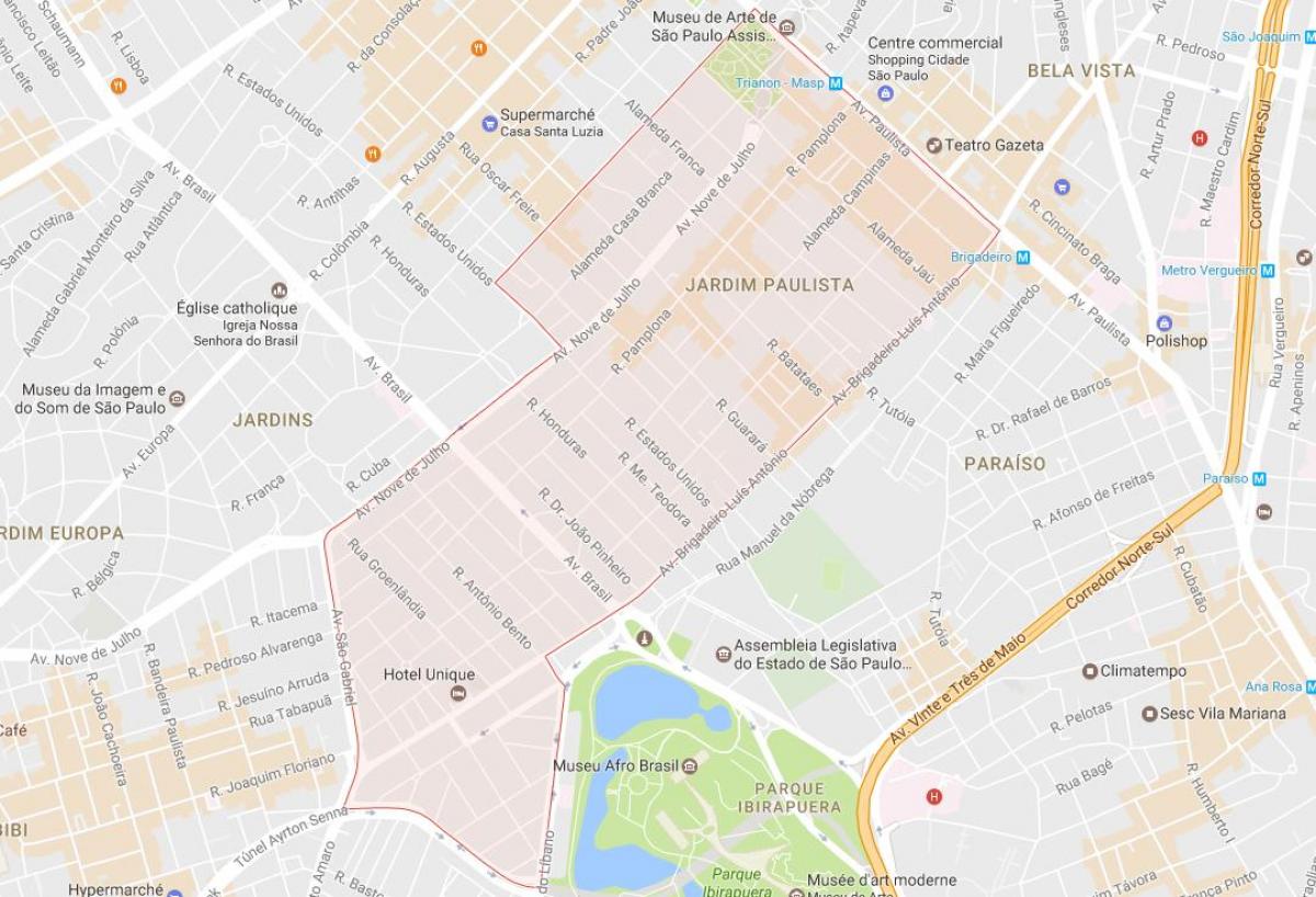 Kortet over São Paulo-Jardim Paulista