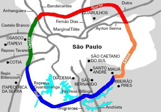 Kort af Mário Covas highway - SP 21