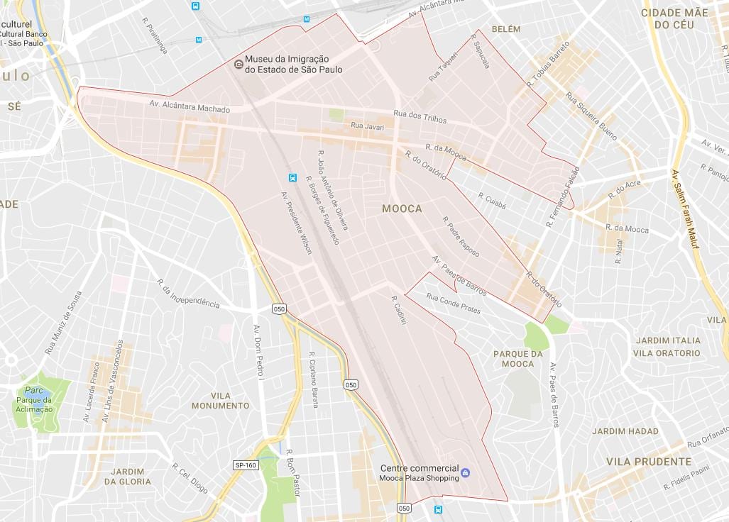 Kort over Mooca São Paulo