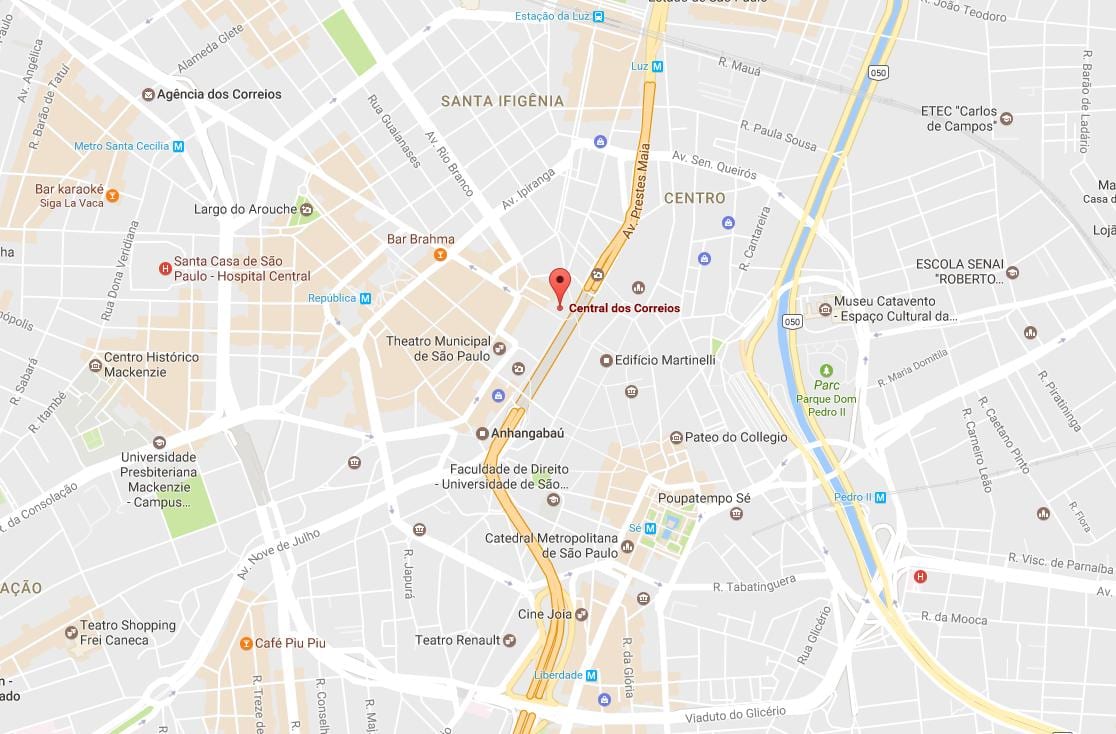Kort over Palácio dos Correios São Paulo