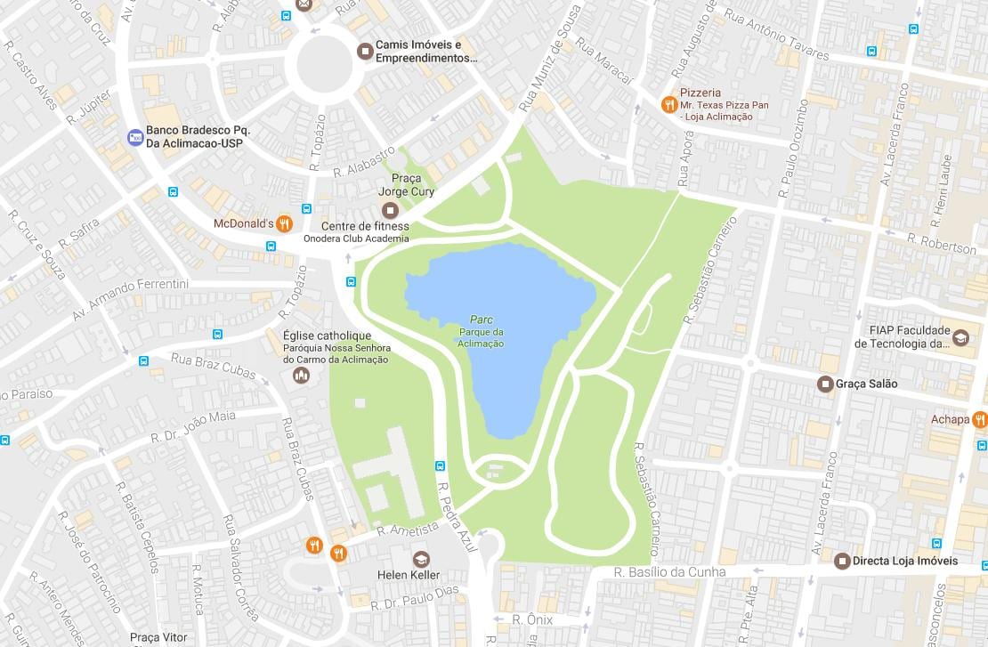 Kort over parken akklimatisering São Paulo