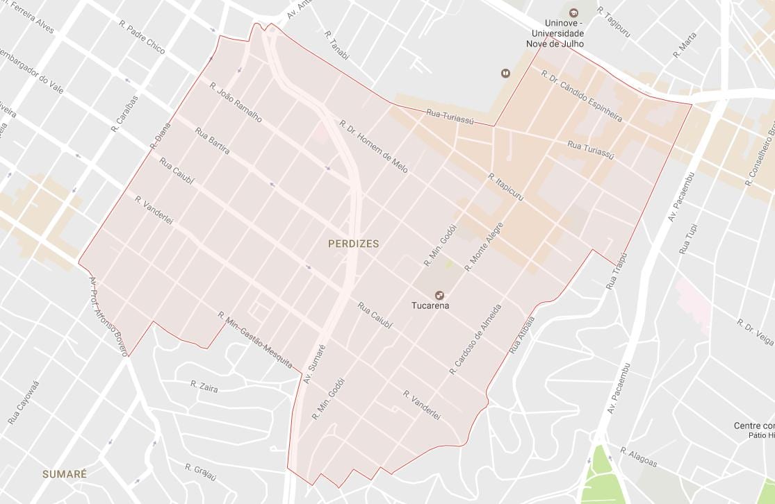 Kort over Perdizes São Paulo