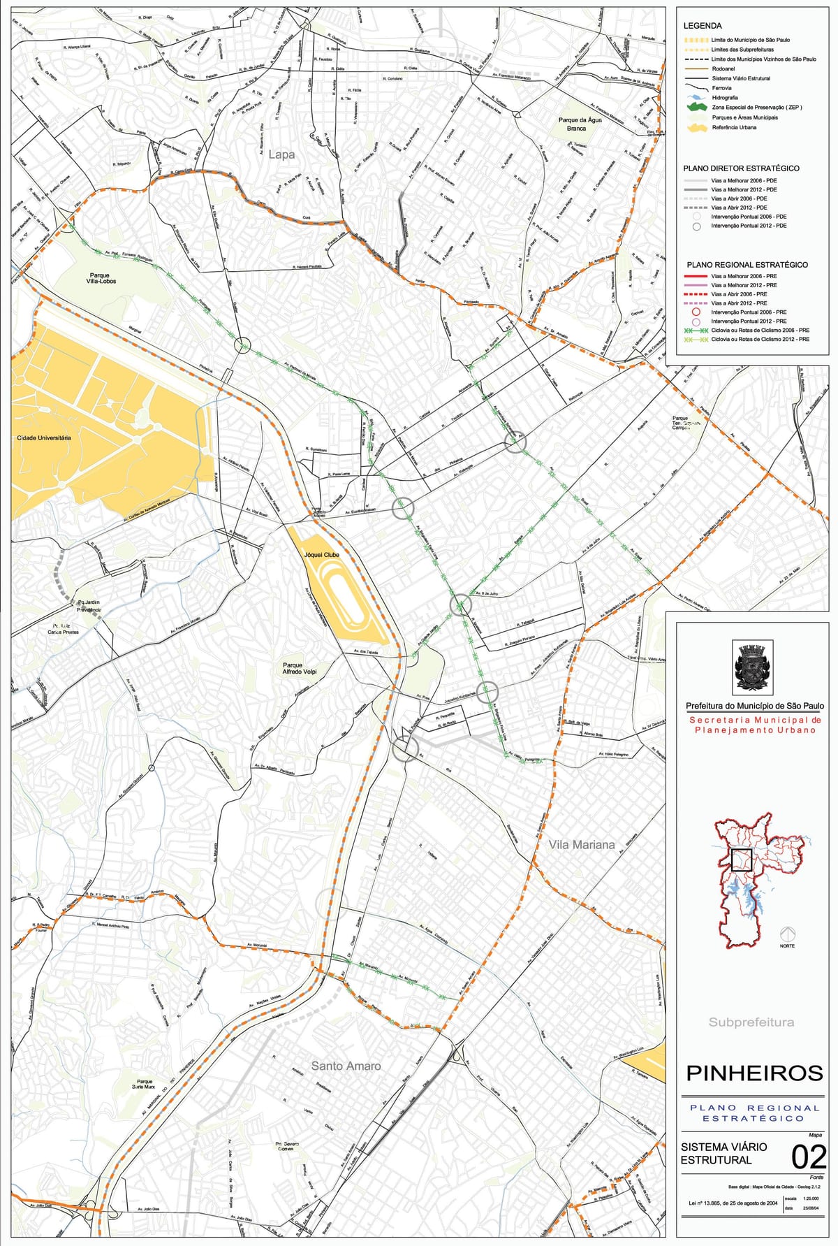 Kort af Pinheiros São Paulo - Veje