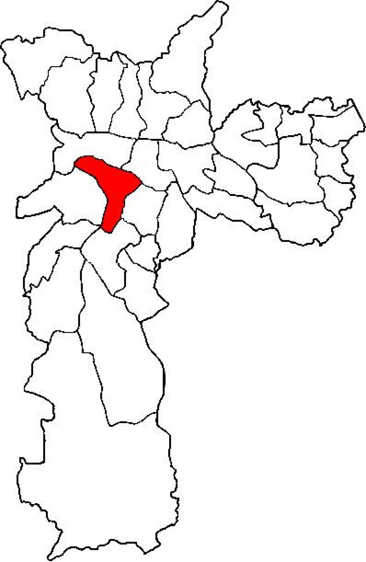 Kort af Pinheiros sub-præfekturet São Paulo