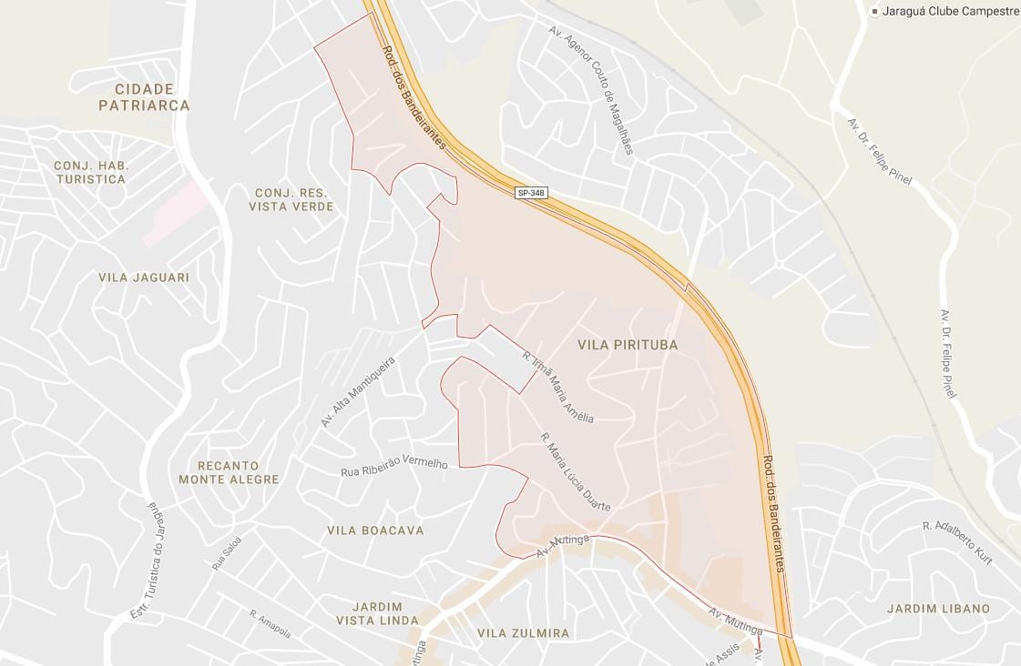 Kort over Pirituba São Paulo