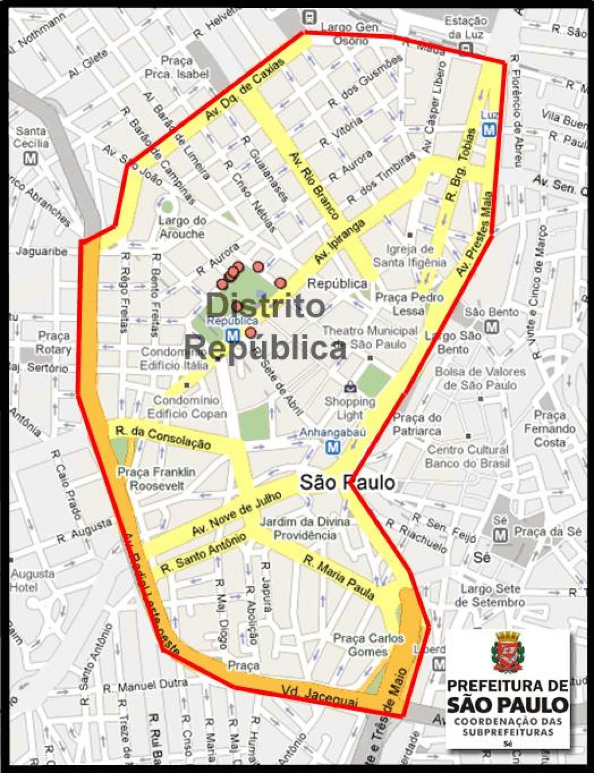 Kort over República, São Paulo