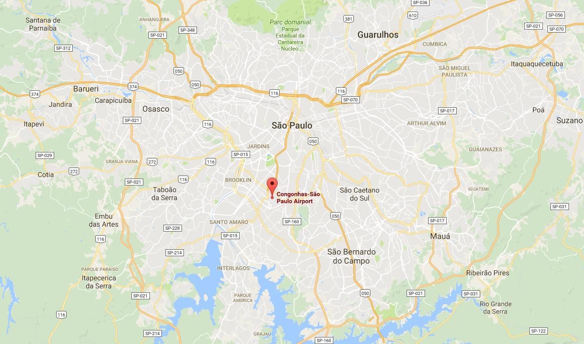 Kort over São Paulo Congonhas lufthavn